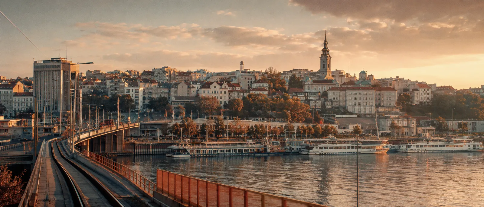 Belgrade cityscape — reaching the Expo 2027 site at Surčin