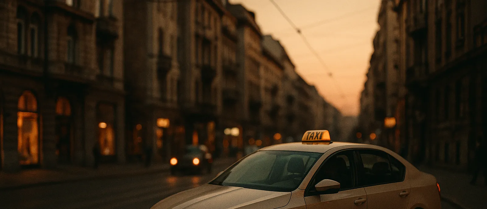 A licensed taxi on a Belgrade street