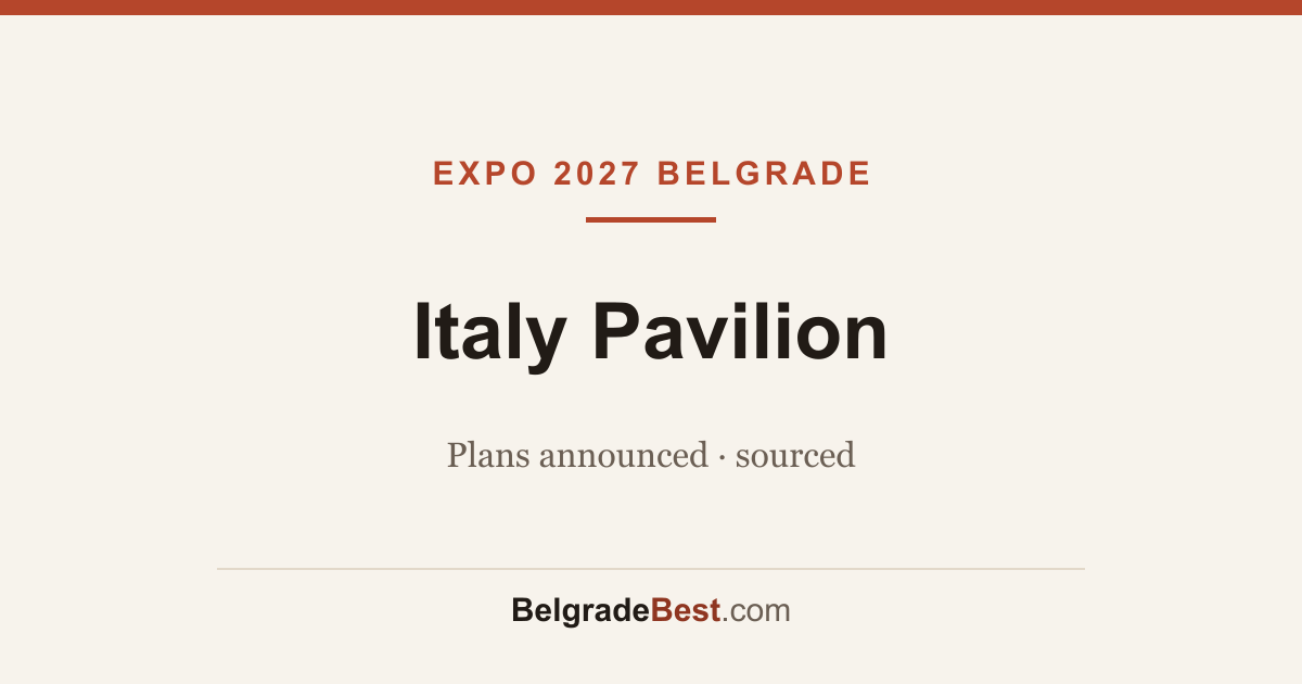 Italy Pavilion — Expo 2027 Belgrade